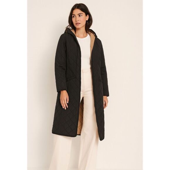 Universal Standard Cotswolds Reversible Puffer Coat Black/Brown - Picture 1 of 10